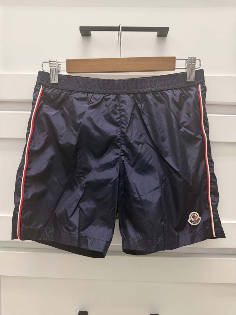 Moncler Kids logo-patch swim shorts